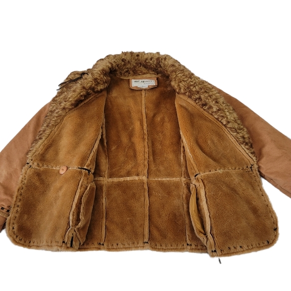 Vintage 90s Y2K RP Sport Penny Lane Faux Suede and Fur Coat Size Small - Picture 5 of 12